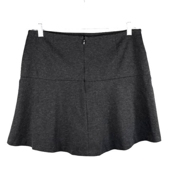 Thakoon Skirt Ponte Faux Wrap A-Line Charcoal Heather Stretch Large - Picture 2 of 9